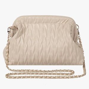 Chic Beige Quilted Crossbody Bag